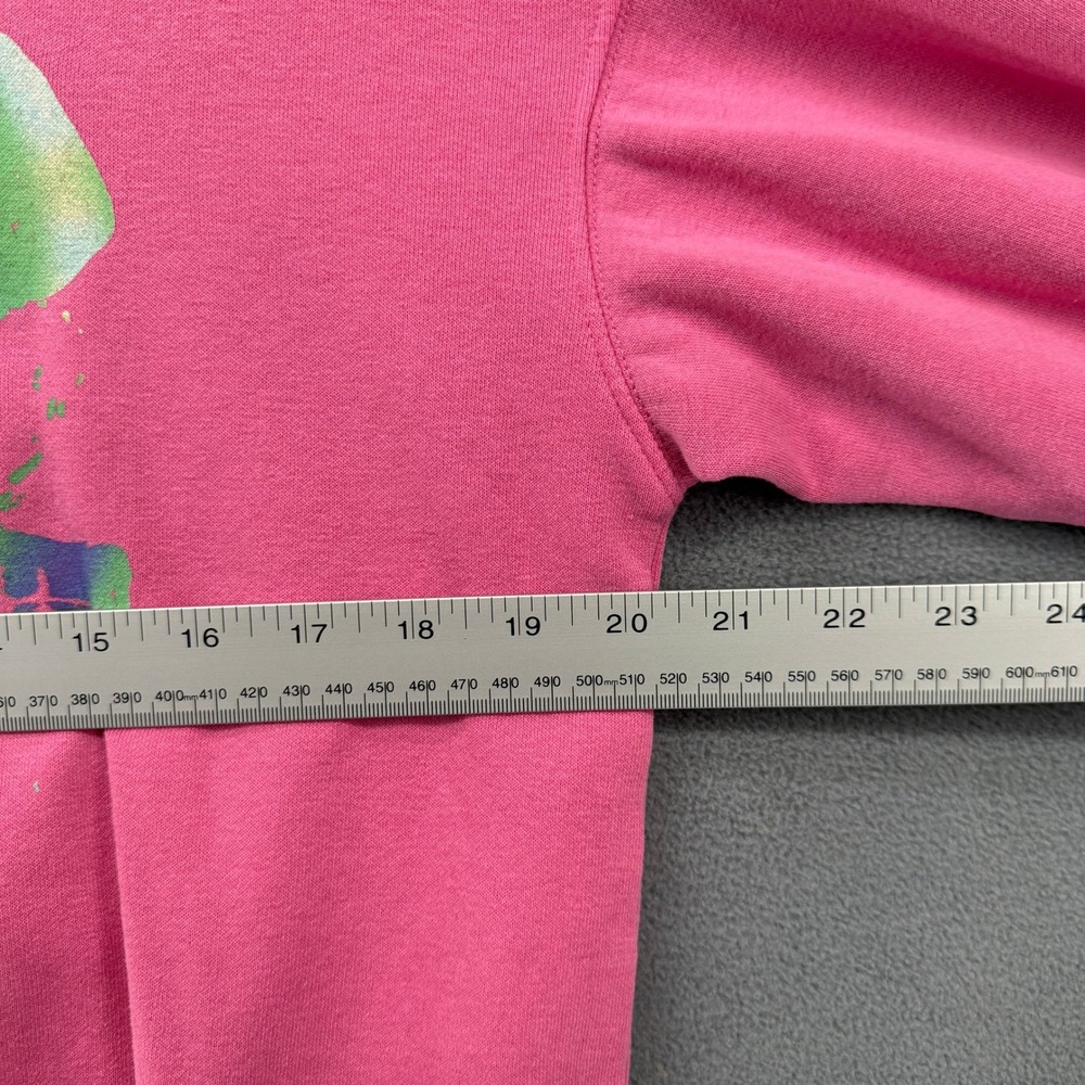 H&M Nirvana Sweatshirt Womens Size 12/14 Pink Crewneck Band Pullover Boxy - Picture 10 of 13